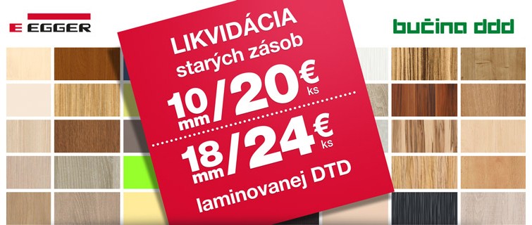 Likvidácia starých zásob laminovanej DTD Likvidácia starých zásob laminovanej DTD