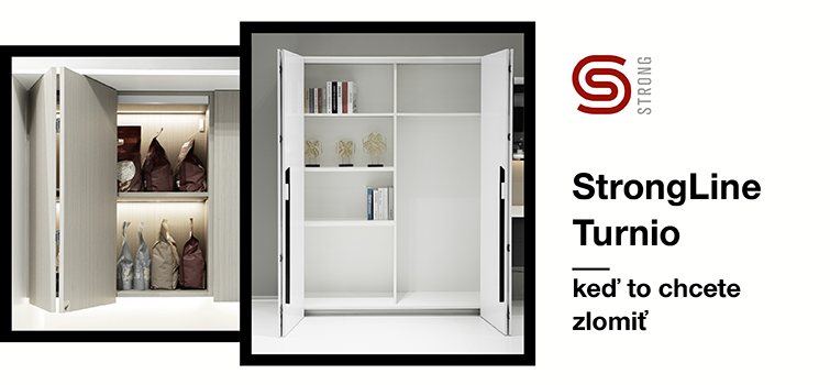 StrongLine Turnio: kovanie na skladacie naložené skriňové dvere