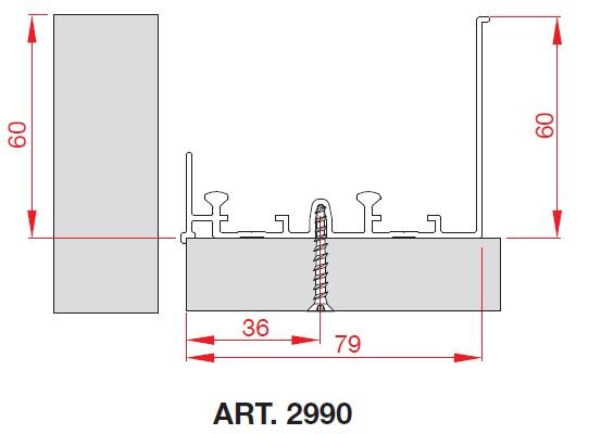 TERNO Comfort horný profil 2990/A 3m elox