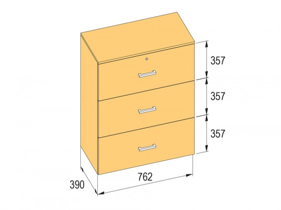 K-BBP Kartotéka typ R3 pre vnútornú šírku 762 mm/390 mm, výška 1076 mm s tlmením