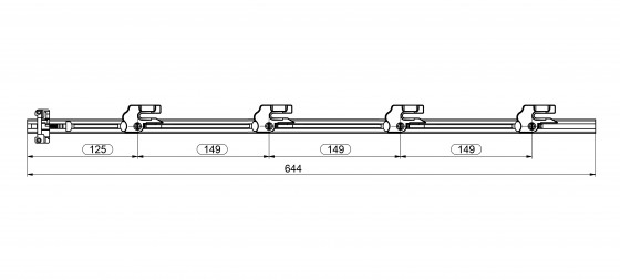 LEHMANN Tyč SVS3 + V výkres 18-2419-020 dĺžka 644mm