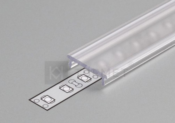 TM-krycia lišta k LED profilom 14 naklapávacia priesvitná 4100mm