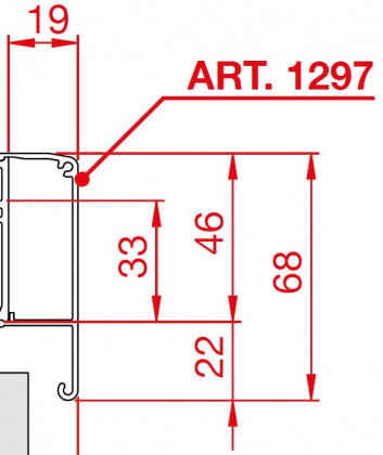 TERNO int.pos.dv.40-120kg - krycí profil 1297/A/S 3m