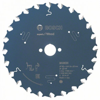 BOSCH 2608644022 Pílový kotúč Expert for Wood 165 x 20 x 2,6 mm, 24