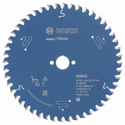 BOSCH 2608644031 Pílový kotúč Expert for Wood 180 x 20 x 2,6 mm, 48
