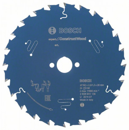BOSCH 2608644136 Pílový kotúč Expert for Construct Wood 160 x 20 x 2,0 mm, 24
