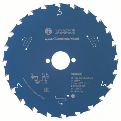 BOSCH 2608644139 Pílový kotúč Expert for Construct Wood 190 x 30 x 2,0 mm, 24