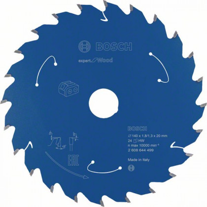 BOSCH 2608644499 Pílový kotúč pre AKU píly Expert for Wood 140x1,8/1,3x20 mm, 24