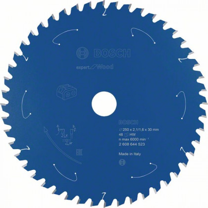 BOSCH 2608644523 Pílový kotúč pre AKU píly Expert for Wood 250x2,1/1,6x30 mm, 48
