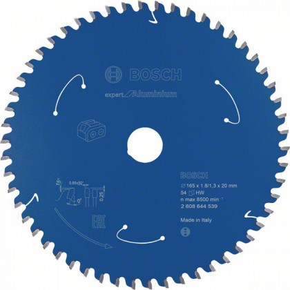 BOSCH 2608644539 Pílový kotúč pre AKU píly Expert for Aluminium 165x1,8x20, 54