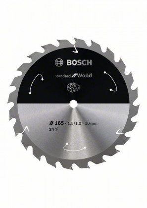 BOSCH 2608837679 Pílový kotúč pre AKU píly Standard for Wood 165x1,5x10 mm, 24