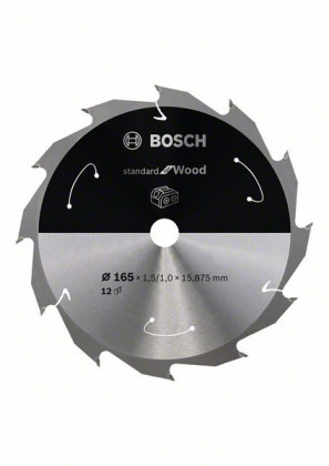 BOSCH 2608837680 Pílový kotúč pre AKU p. Standard for Wood 165x1,5x15,875 mm, 12