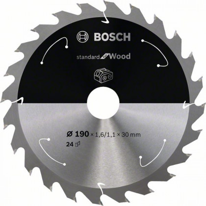 BOSCH 2608837708 Pílový kotúč pre AKU píly Standard for Wood 190x1,6x30 mm, 24