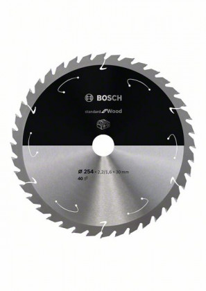 BOSCH 2608837734 Pílový kotúč pre AKU píly Standard for Wood 254x2,2x30 mm, 40
