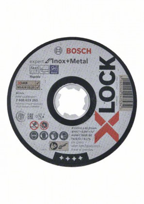 BOSCH 2608619263 Rovné rezanie X-LOCK Expert for Inox+Metal 115 x 1 x 22,23