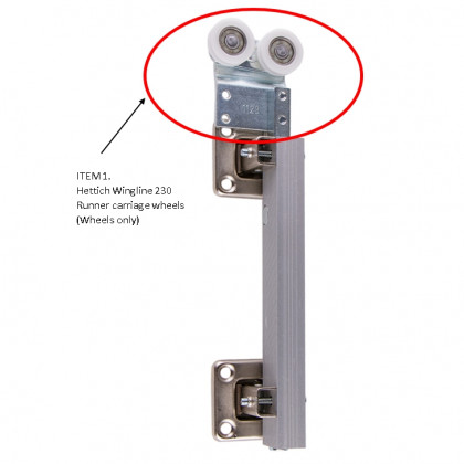 HETTICH 1063172 WingLine 230 sada nosných kolečiek