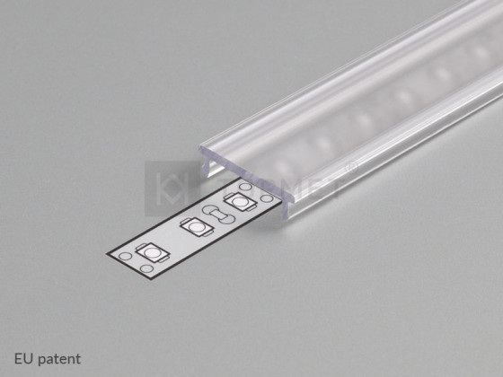 StrongLumio krycia lišta C k LED profilom naklápavacia priesvitná 4100mm