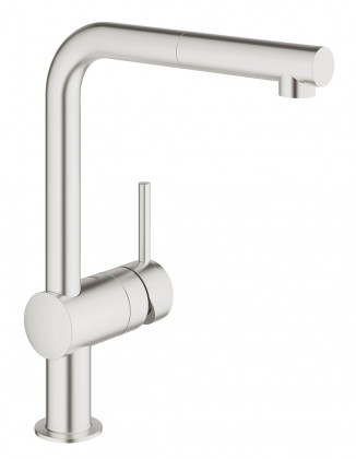 GROHE 32168DC0 Batéria Minta L-výpusť s vyťahovacím perlátorom supersteel