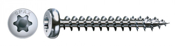 SPAX skrutka 4x30 polguľatá hlava TXS, W, 4C