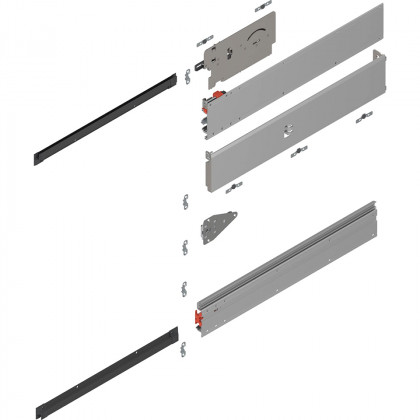 BLUM 801P700E.L2 Revego Uno vodiaca lišta pre kapsu, 700 mm, ľavá