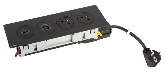 K-LEGRAND Disq´ln 2x230V+1xUSB A/C,HDMI,čierna/čieerna