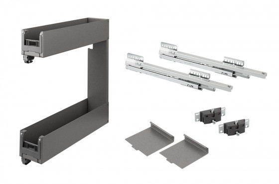 VIBO Lamina bočný dvojitý kôš 150 mm sivý ľavý