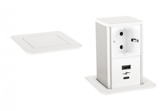 StrongPower PowerUp zásuvka, 1x230V, USB A/C nabíjacia , biela , Schuko