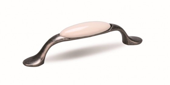 TULIP Úchytka Gipa 96 nikel tmavý/porcelán biely + skrutky