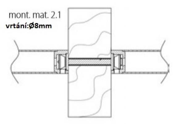 TWIN Madlo MONT.MAT 2.1 drevo, plast, kov párová montáž  TS 40-55 mm