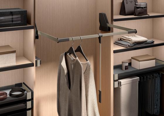 KES Conero sklopná šatníková tyč, LW 625-808mm, 12kg, Champagne gold