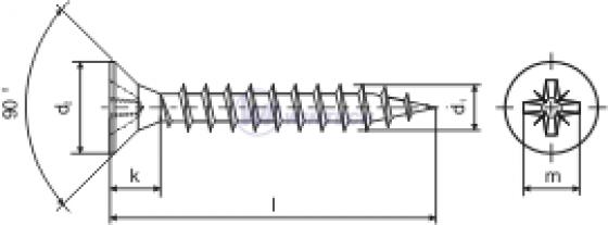 Skrutka 3,5x16 biely Zn