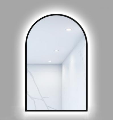 Osvetlené zrkadlo 800x500mm Portal Line Backlight čierna mat studená biela