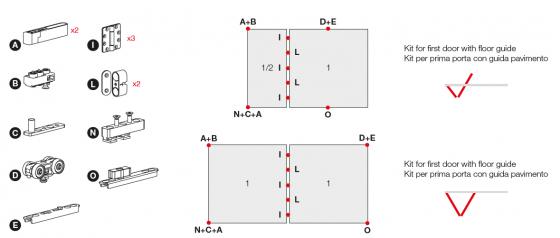 TERNO Versatile sada,fixné dvojkrídlo,80kg,magnety,závesy,2400mm,spodná,čierna TERNO Versatile sada,fixné dvojkrídlo,80kg,magnety,závesy,2400mm,spodná,čierna