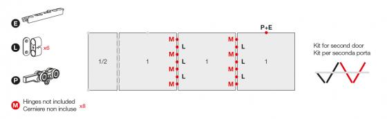 TERNO Versatile sada,posuvné dvojkřídlo,(30)40kg,magnety,3000mm,černá TERNO Versatile sada,posuvné dvojkřídlo,(30)40kg,magnety,3000mm,černá