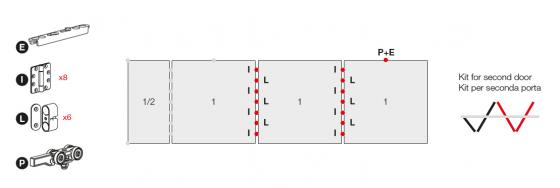 TERNO Versatile sada,posuvné dvojkřídlo,(30)40kg,závěsy+magnety,3000mm,černá TERNO Versatile sada,posuvné dvojkřídlo,(30)40kg,závěsy+magnety,3000mm,černá