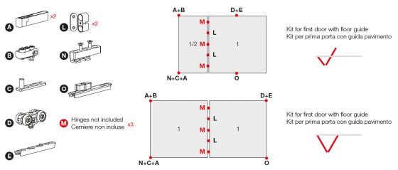 TERNO Versatile sada,fixné dvojkrídlo,80kg,magnety,2400mm,čierna TERNO Versatile sada,fixné dvojkrídlo,80kg,magnety,2400mm,čierna