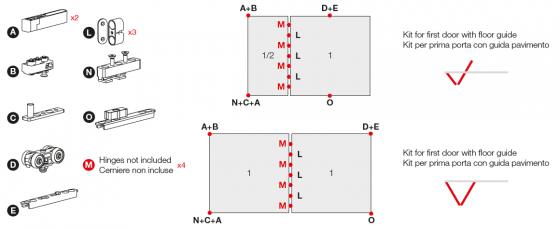 TERNO Versatile sada, fixné dvojkrídlo, 80kg, magnety, 3000mm, spodné, čierna TERNO Versatile sada, fixné dvojkrídlo, 80kg, magnety, 3000mm, spodné, čierna