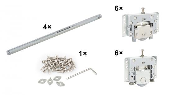 StrongLine Piato pre posuvné vložené skriňové dvere 3 krídla s tlmením 50kg