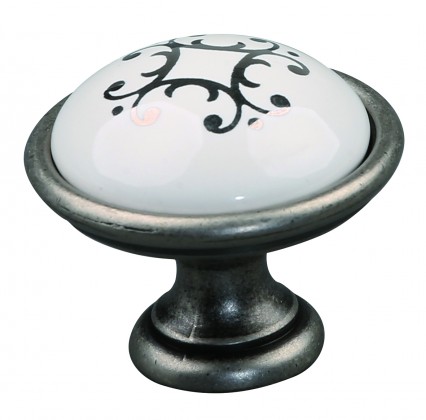 Marella Design knob Venice R starocín/porcelán motív