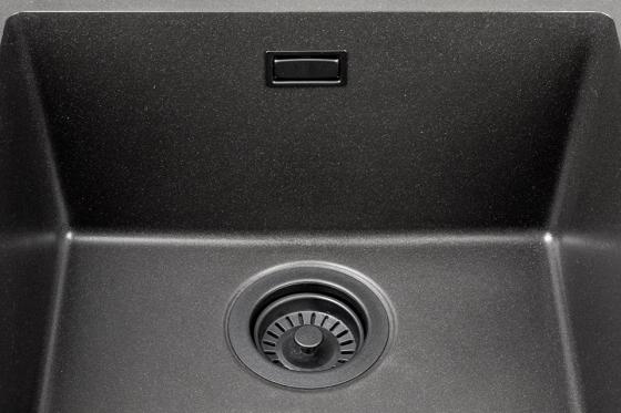 StrongSinks S3 Sifón pre úsporu miesta pro granitové drezy, čierny sieť. ventil