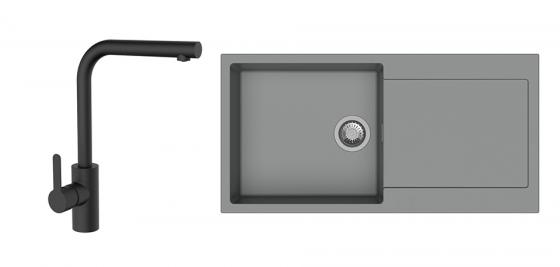StrongSinks S3 Set drez Zala 1000 1000x500mm granit šedý + Batéria Ipoly čierna