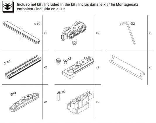 TERNO T-Belt Universal sada kovania pre posledné dvere 80kg čierna