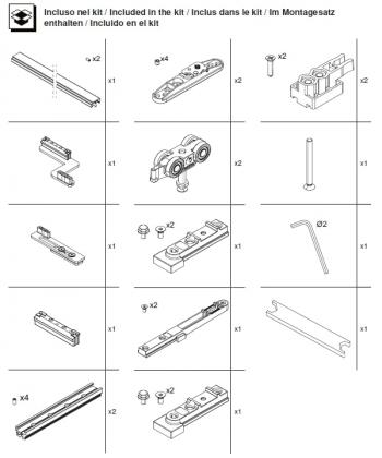 TERNO T-Belt Universal sada kovania pre fixné dvere 80kg čierna