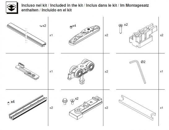 TERNO T-Belt Universal sada kovania pre synchrónne dvere 80kg čierna