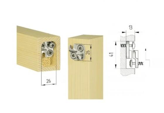 KNAPP K047 DUO 26/26mm spoj pre drevený profily
