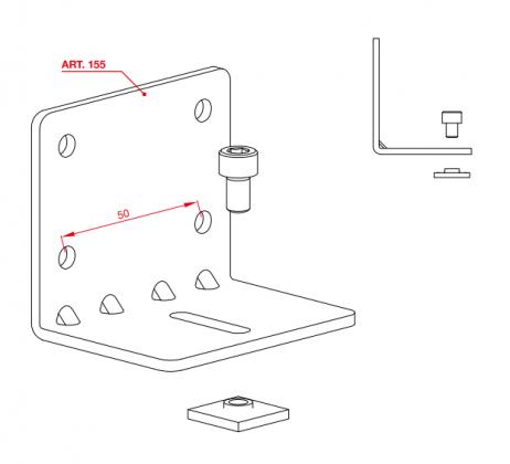 TERNO interiérové posuvné dvere 40-80kg, art. S.155-ZN držiak horného vedenia