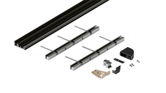 HAWA 52092 Folding Concepta III do puzdra spodný profil pre 2 dvere čierna elox