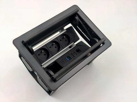 StrongPower elektrická zásuvka Wings Premium D 3, Francúzska, čierna