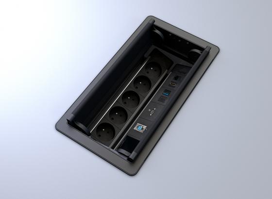 StrongPower elektrická zásuvka Wings Premium D 5, Francúzska, čierna