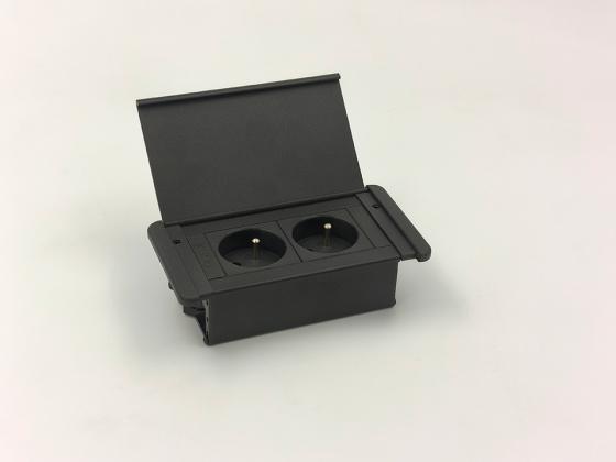 StrongPower elektrická zásuvka SlimCover, Francúzska, čierna